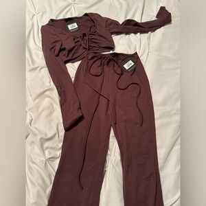 Brown WHITE FOX set - MEDIUM TOP SMALL BOTTOM - NEW